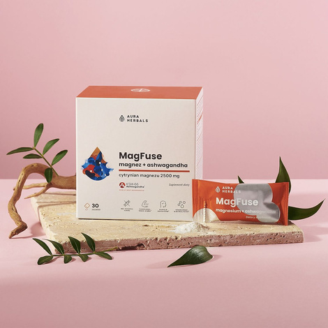 Aura Herbals MagFuse, magnez + ashwagandha, 30 saszetek
