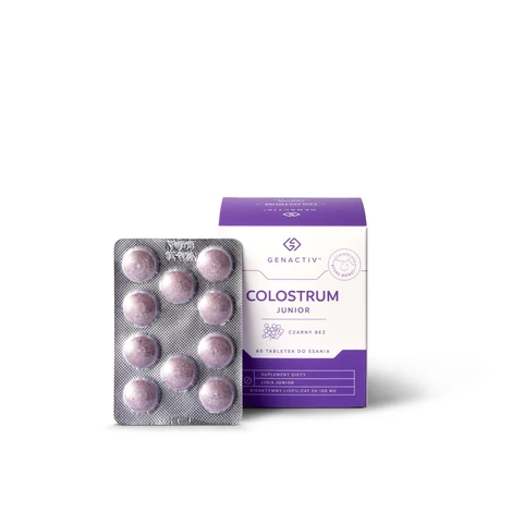 COLOSTRUM JUNIOR Z CZARNYM BZEM GENACTIV, tabletki do ssania