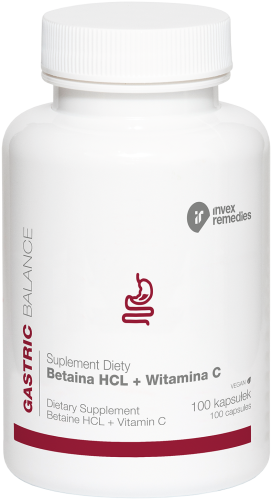 Suplement diety Betaina HCL + Witamina C 100 kapsułek Invex Remedies