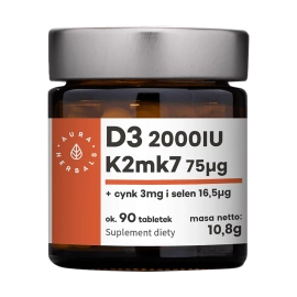Aura Herbals D3 2000 IU K2MK7 75 µg + cynk + selen